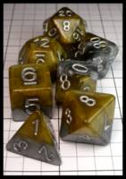 Dice : Dice - Dice Sets - Halfies Gate Keeper Treasury Gold and Silver with Numerals - JA Collection Mar 2024